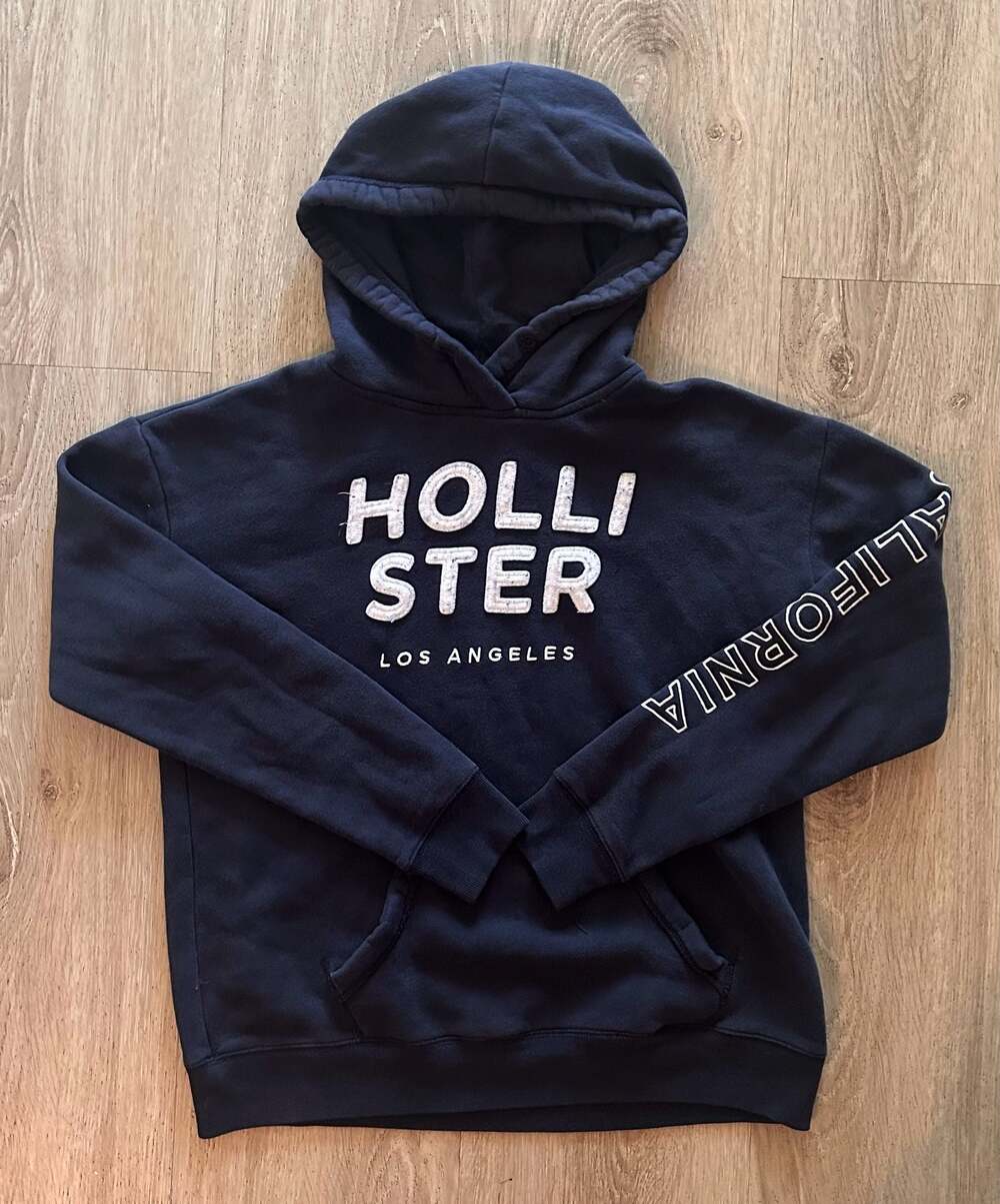Hollister California Logo Hoodie Navy Blue Size M